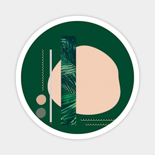 Green abstract palms geometric Magnet